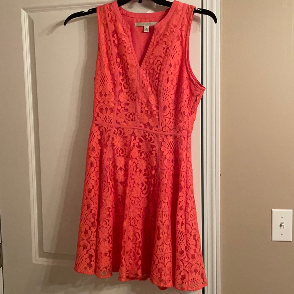 Coral Lauren Conrad lace cocktail dress